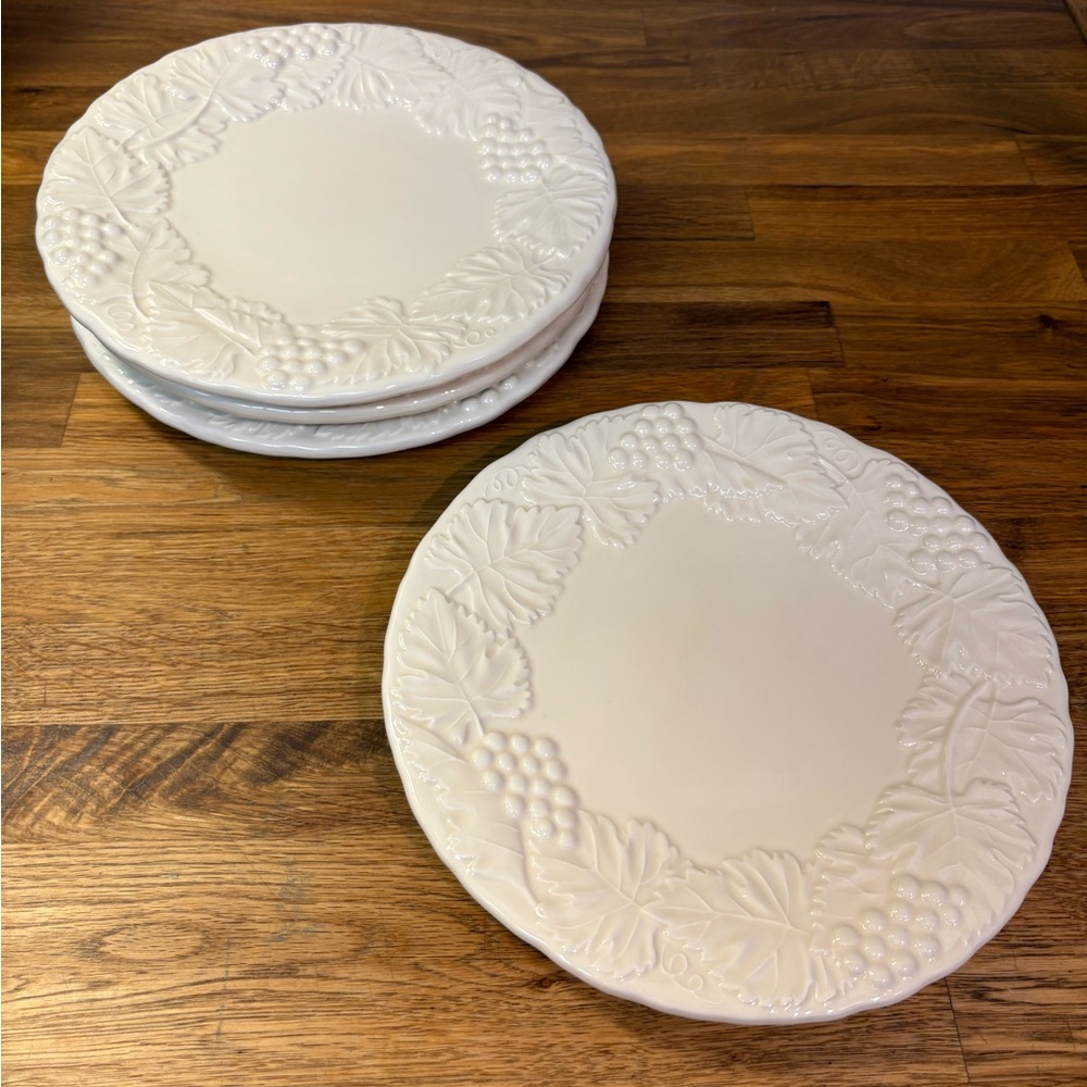 Four (4) white Williams-Sonoma Salad/Dessert plates